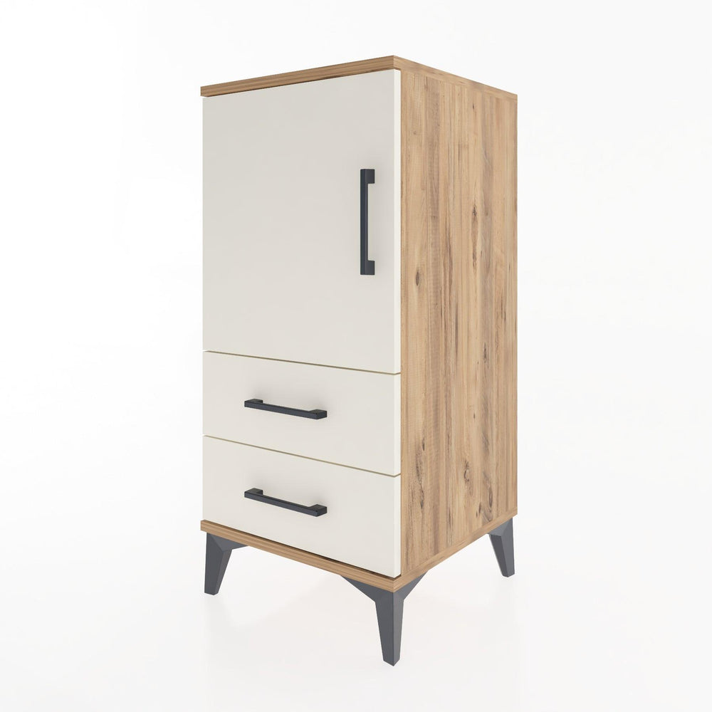 Woodntry Modular Nightstand Pine 44x44x84 cm with Cover and Drawer KC27-3
