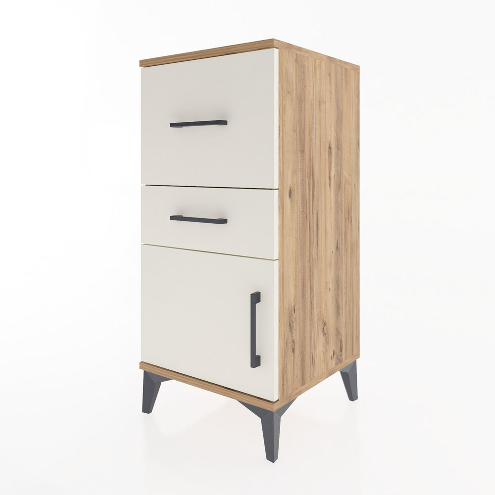 Woodntry Modular Nightstand Pine 44x44x84 cm with Cover and Drawer KC49-3