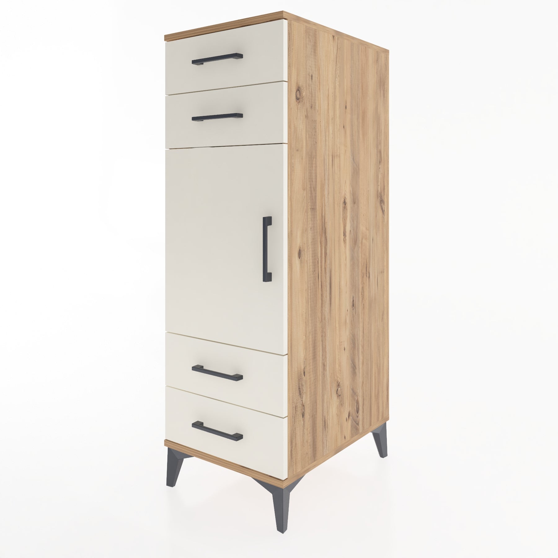 Woodntry Modular Cabinet Pine 44x59x122 cm with Doors and Drawers KC55-3