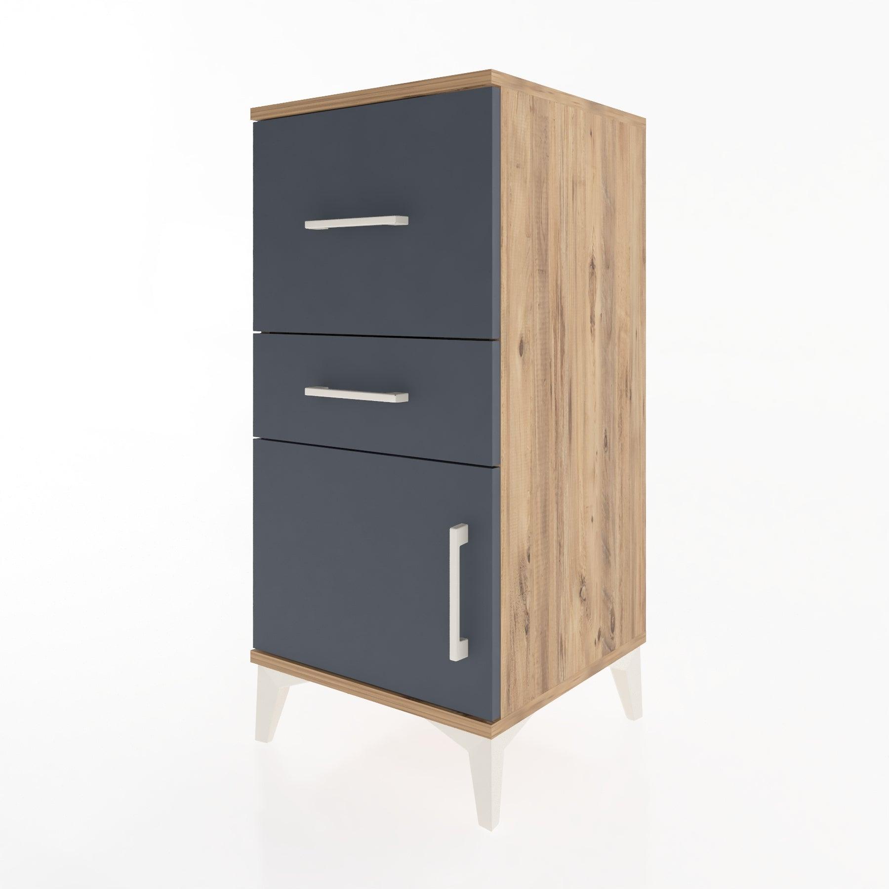 Woodntry Modular Nightstand Pine 44x44x84 cm with Cover and Drawer KC49-3