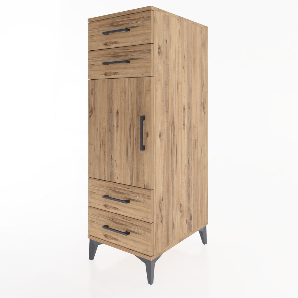 Woodntry Modular Cabinet Pine 44x30x122 cm with Doors and Drawers KC55-3