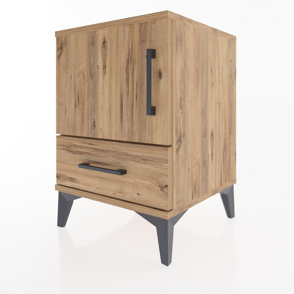 Woodntry Modular Nightstand Pine 44x44x52 cm with Cover and Drawer KC5-3