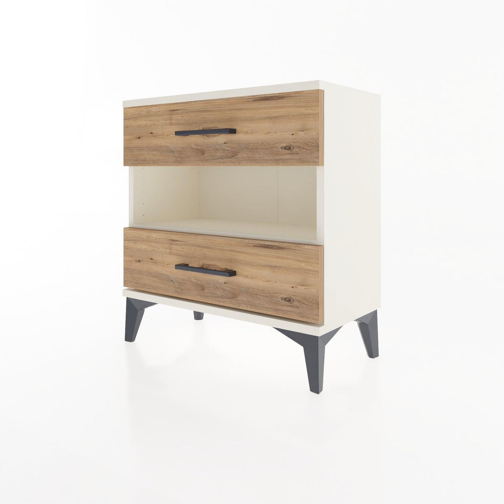 Woodntry Modular Nightstand Moonstone 60x30x52 cm with Drawer and Shelf CR6-1