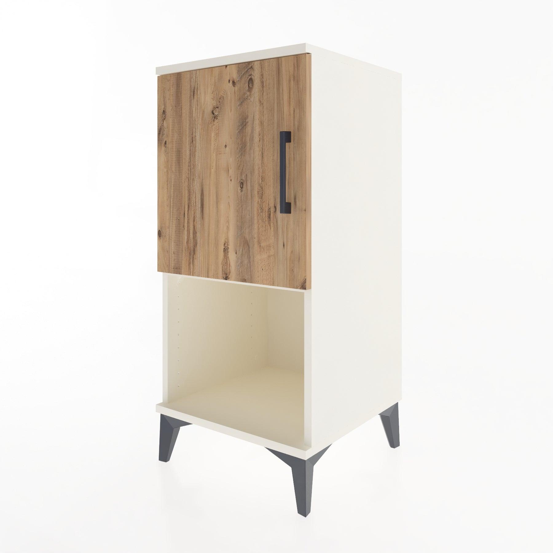 Woodntry Modular Nightstand Moonstone 44x44x84 cm with Cover and Shelf KR28-1