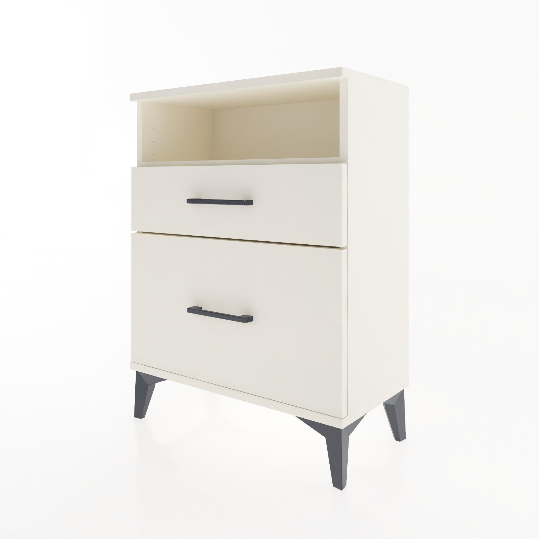 Woodntry Modular Nightstand Moonstone 60x30x68 cm with Drawer and Shelf CR6-1