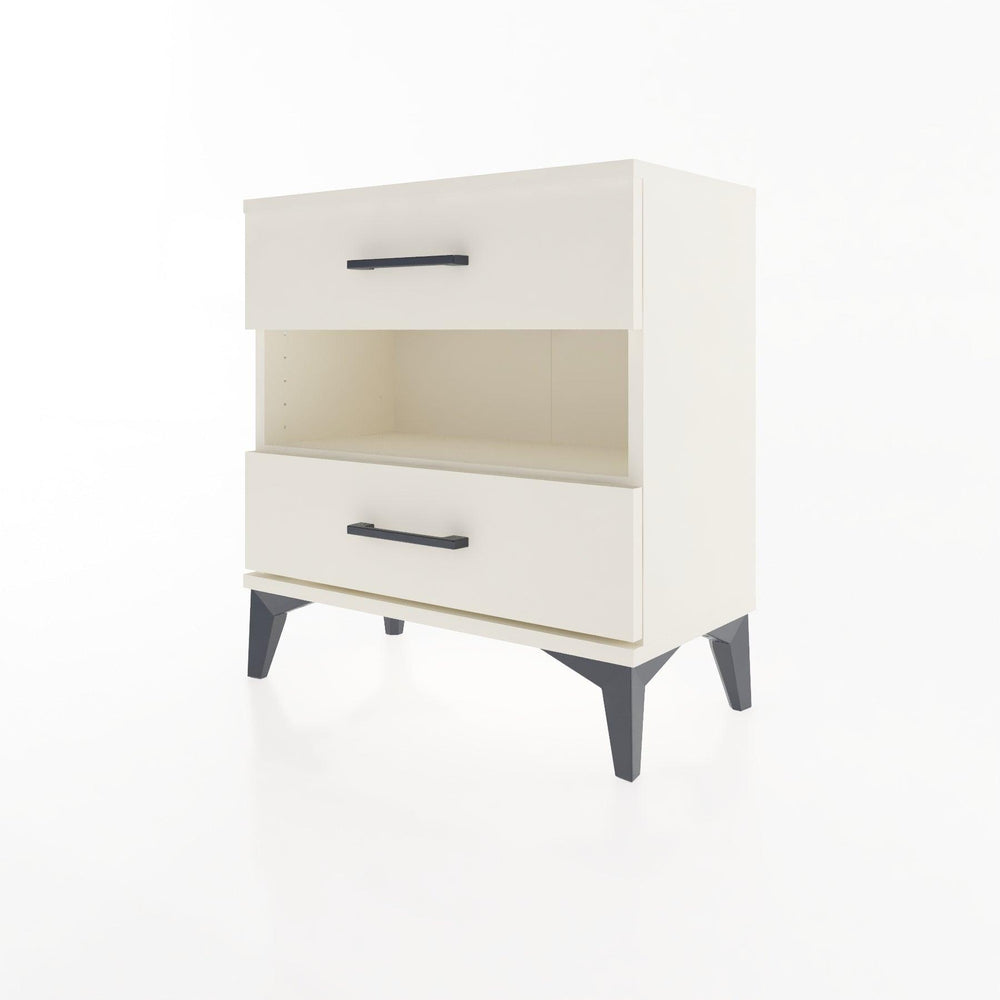 Woodntry Modular Nightstand Moonstone 60x30x52 cm with Drawer and Shelf CR6-1