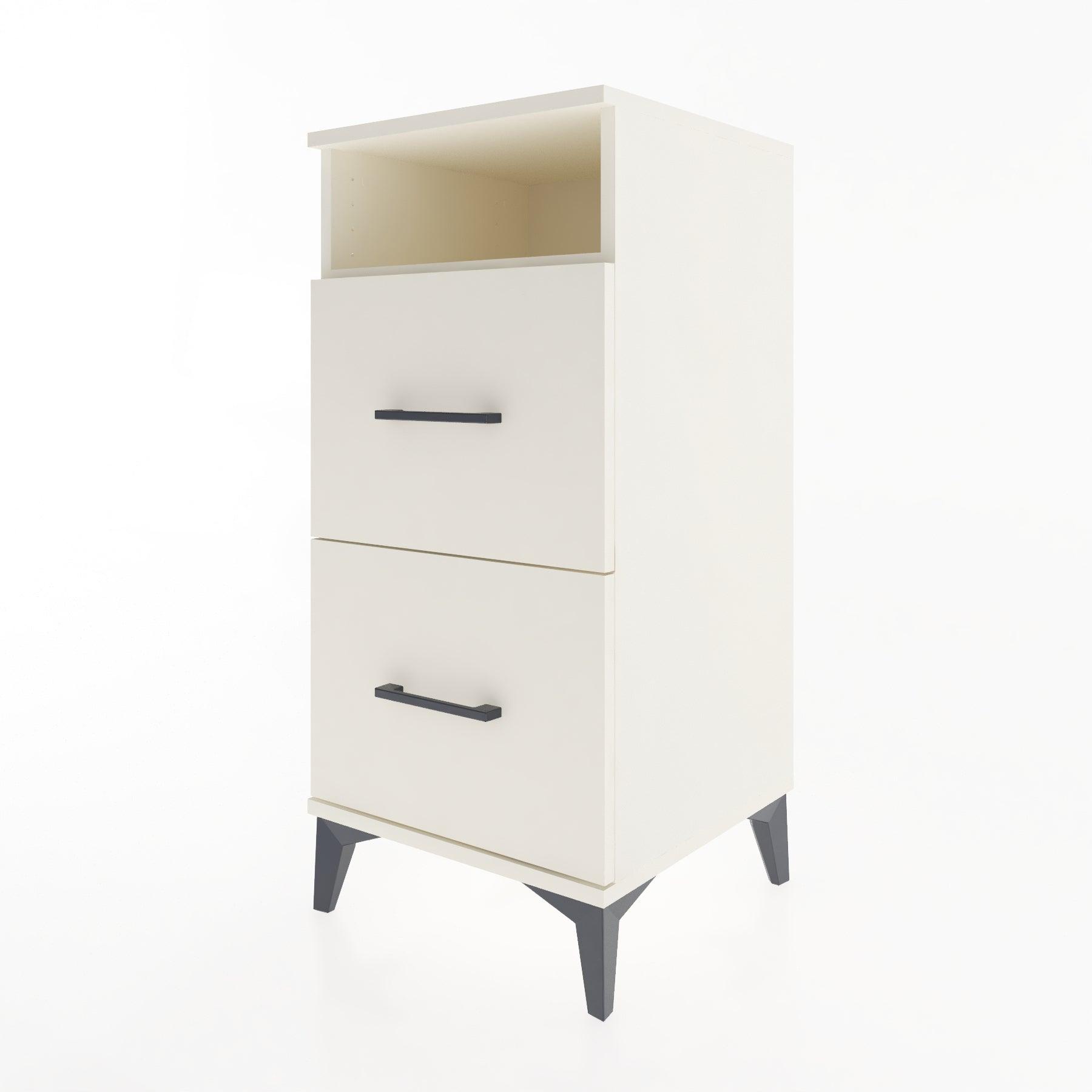 Woodntry Modular Nightstand Moonstone 44x44x84 cm with Drawer and Shelf CR6-1