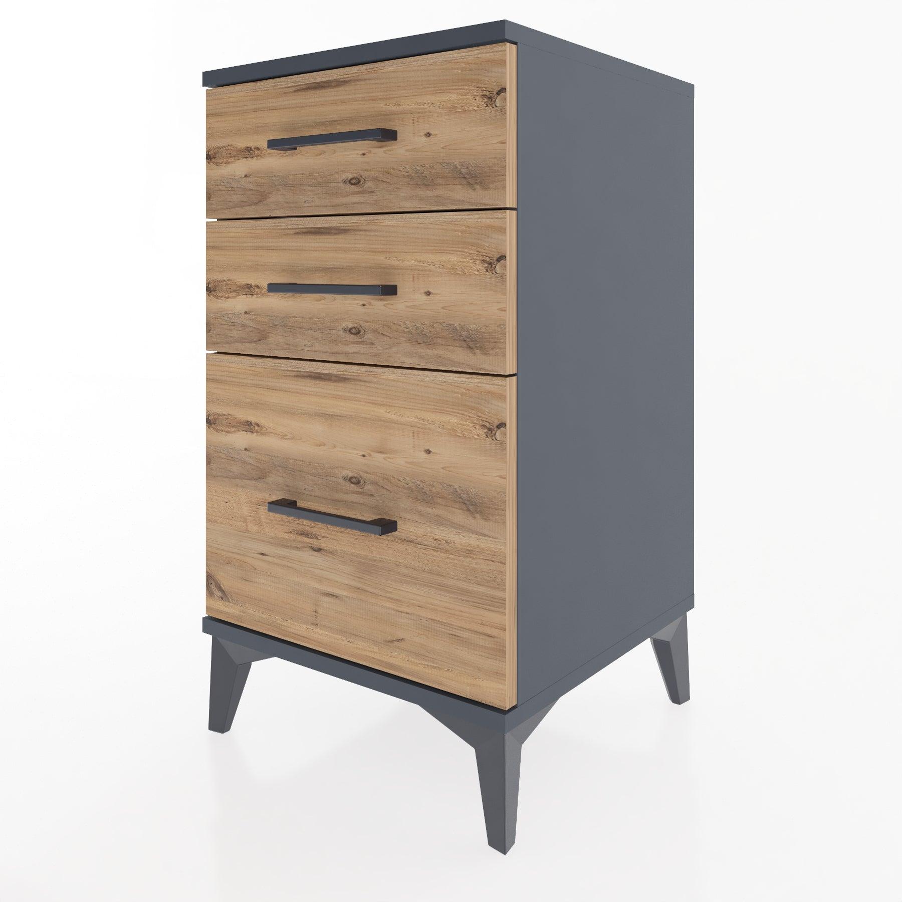 Woodntry Modular Nightstand Anthracite 44x44x68 cm Drawer C6-2
