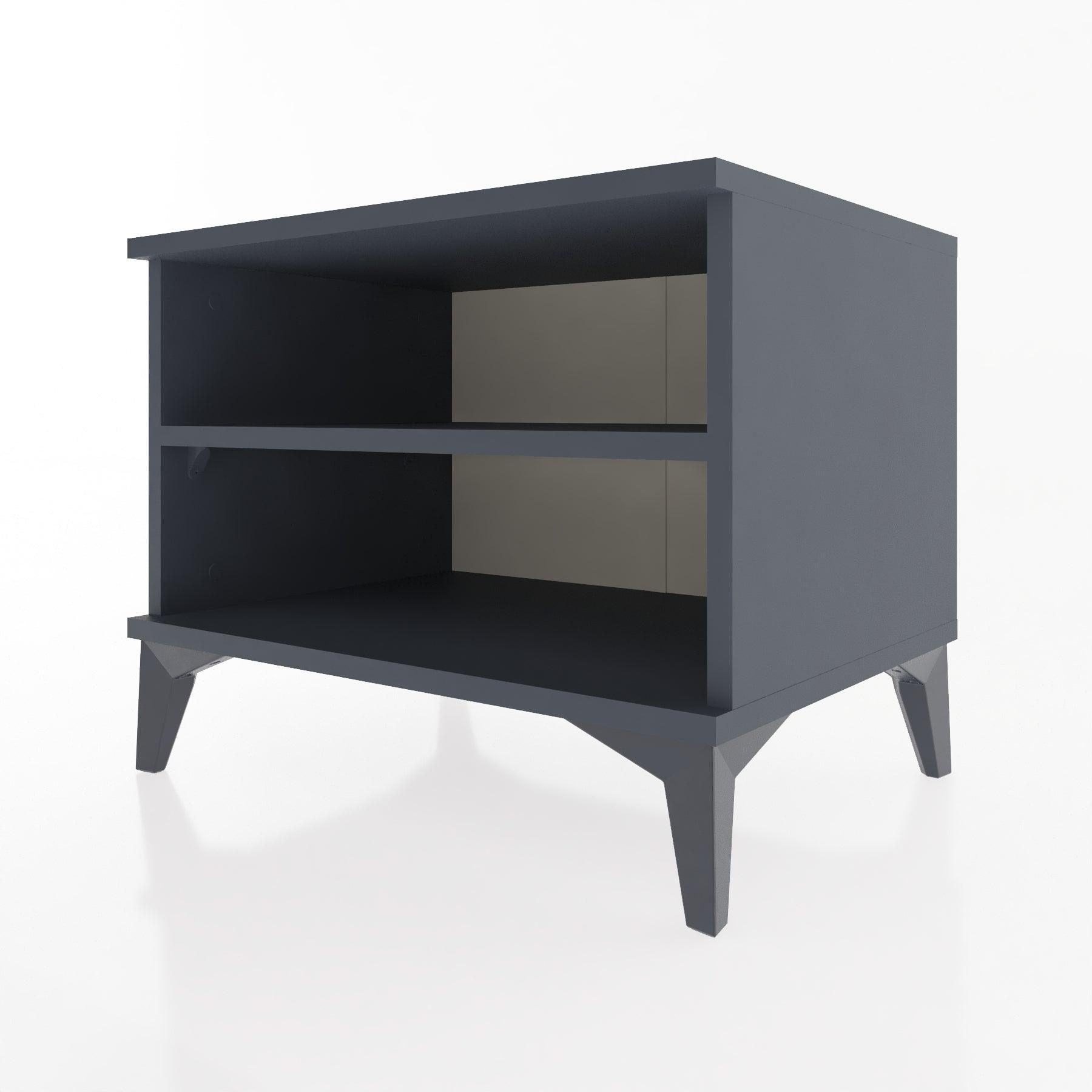 Woodntry Modular Nightstand Anthracite 60x44x68 cm with Shelf R6-2