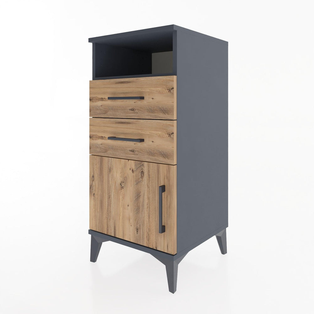Woodntry Modular Nightstand Anthracite 44x44x84 cm Functional F50-2
