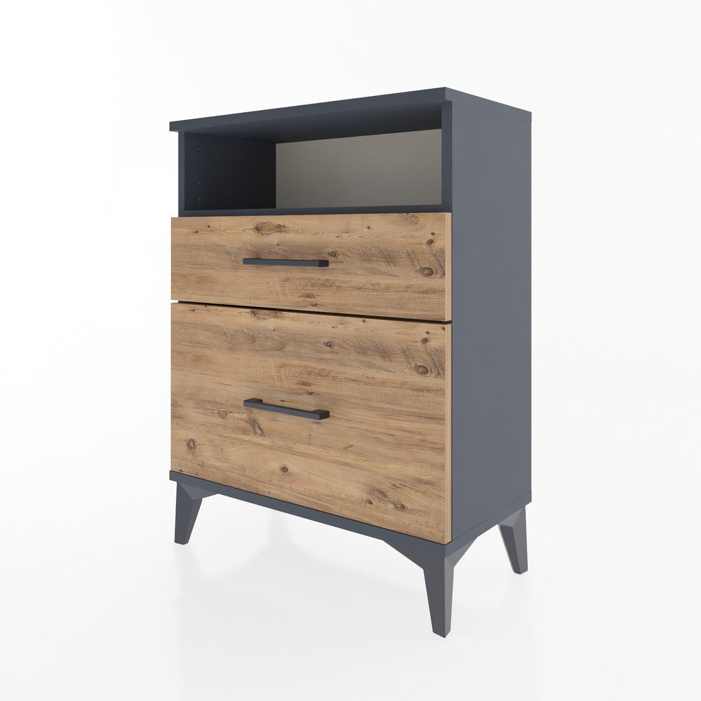 Woodntry Modular Nightstand Anthracite 60x30x68 cm with Drawer and Shelf CR6-2