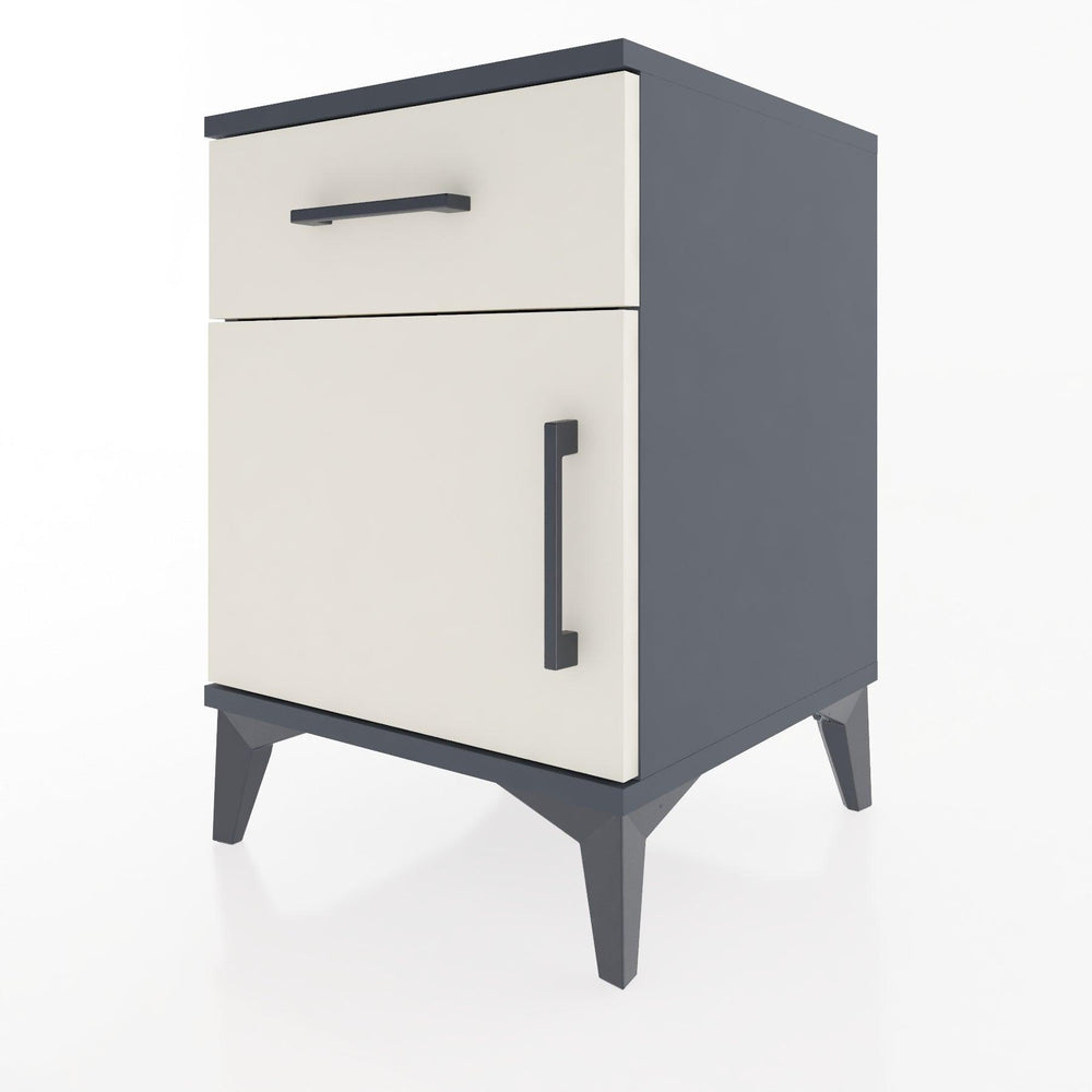 Woodntry Modular Nightstand Anthracite 44x44x52 cm with Cover and Drawer KC6-2