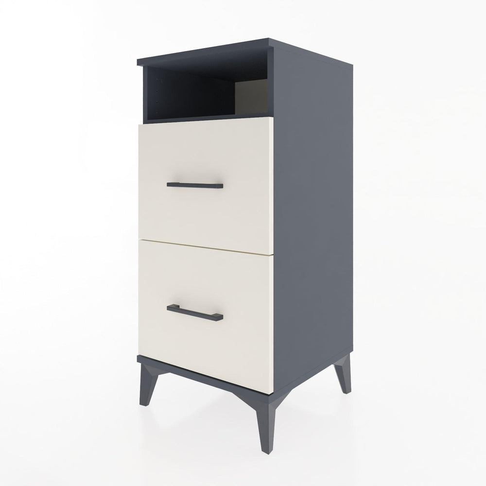 Woodntry Modular Nightstand Anthracite 44x44x84 cm with Drawers and Shelves CR6-2