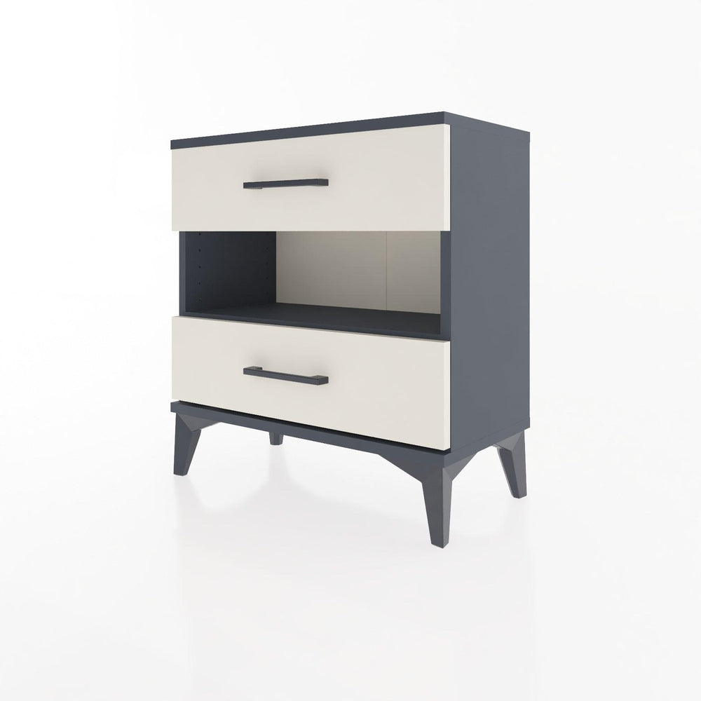 Woodntry Modular Nightstand Anthracite 60x30x52 cm with Drawers and Shelves CR6-2