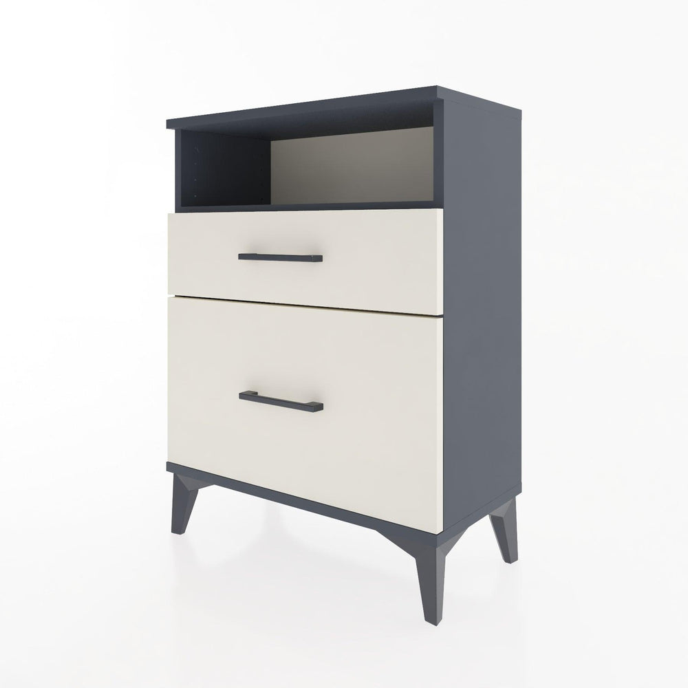Woodntry Modular Nightstand Anthracite 60x30x68 cm with Drawer and Shelf CR6-2