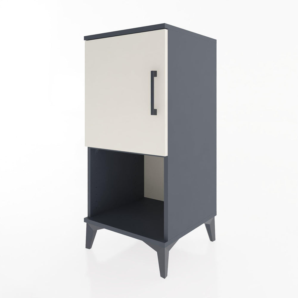 Woodntry Modular Nightstand Anthracite 44x44x84 cm with Cover and Shelf KR28-2
