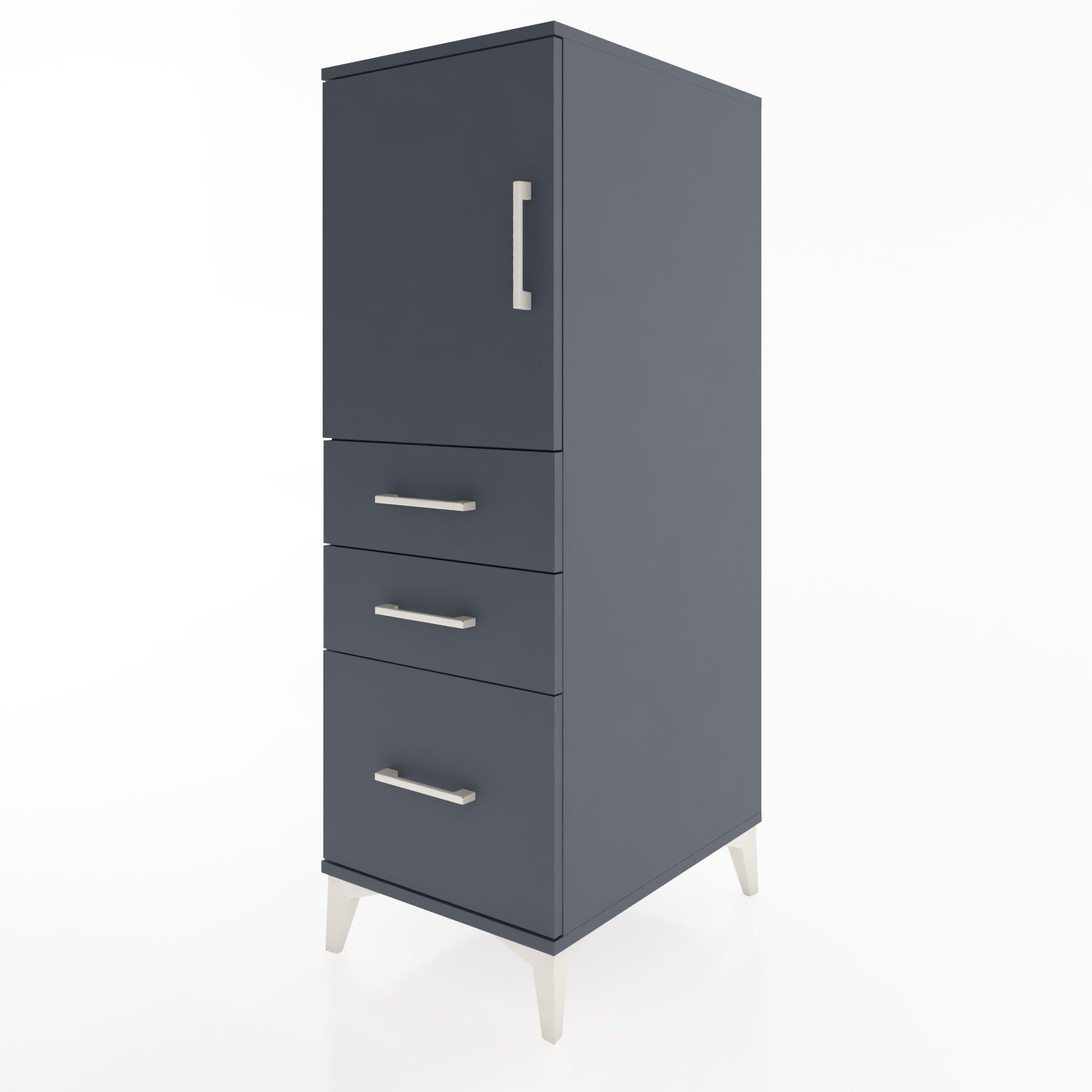 Woodntry Modular Cabinet Anthracite 44x30x122 cm with Doors and Drawers KC6-2