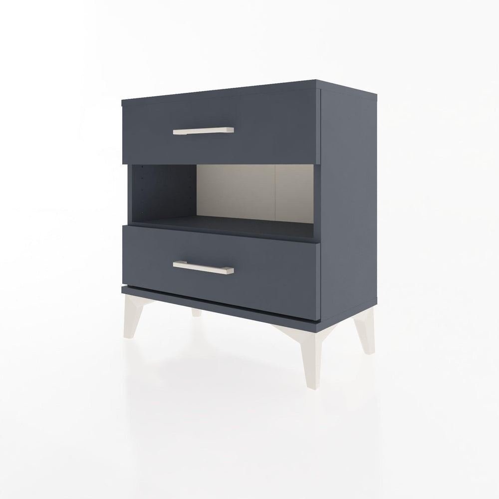 Woodntry Modular Nightstand Anthracite 60x30x52 cm with Drawers and Shelves CR6-2