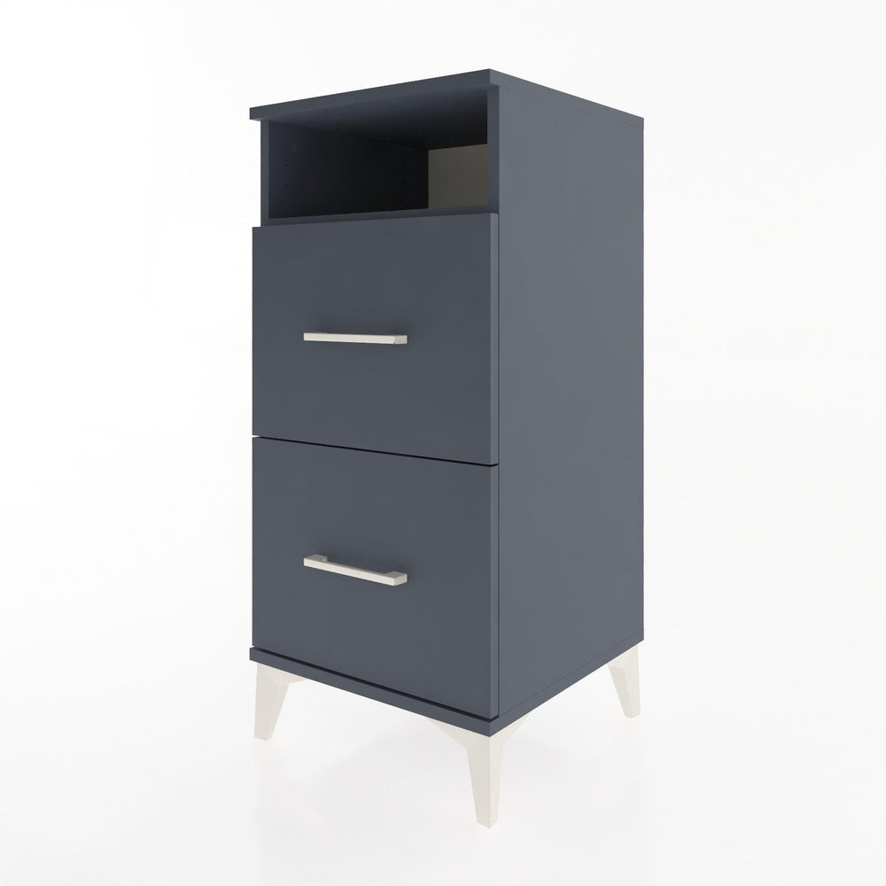 Woodntry Modular Nightstand Anthracite 44x44x84 cm with Drawers and Shelves CR6-2