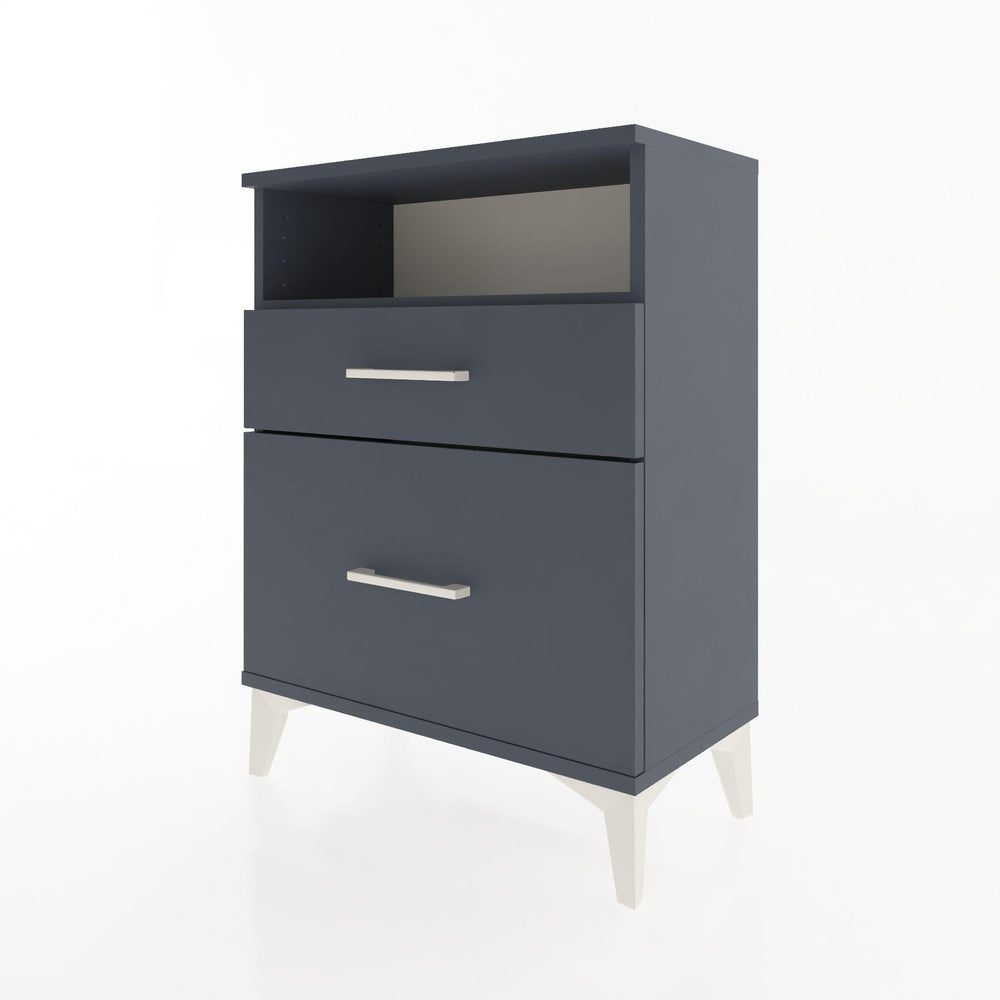 Woodntry Modular Nightstand Anthracite 60x30x68 cm with Drawer and Shelf CR6-2