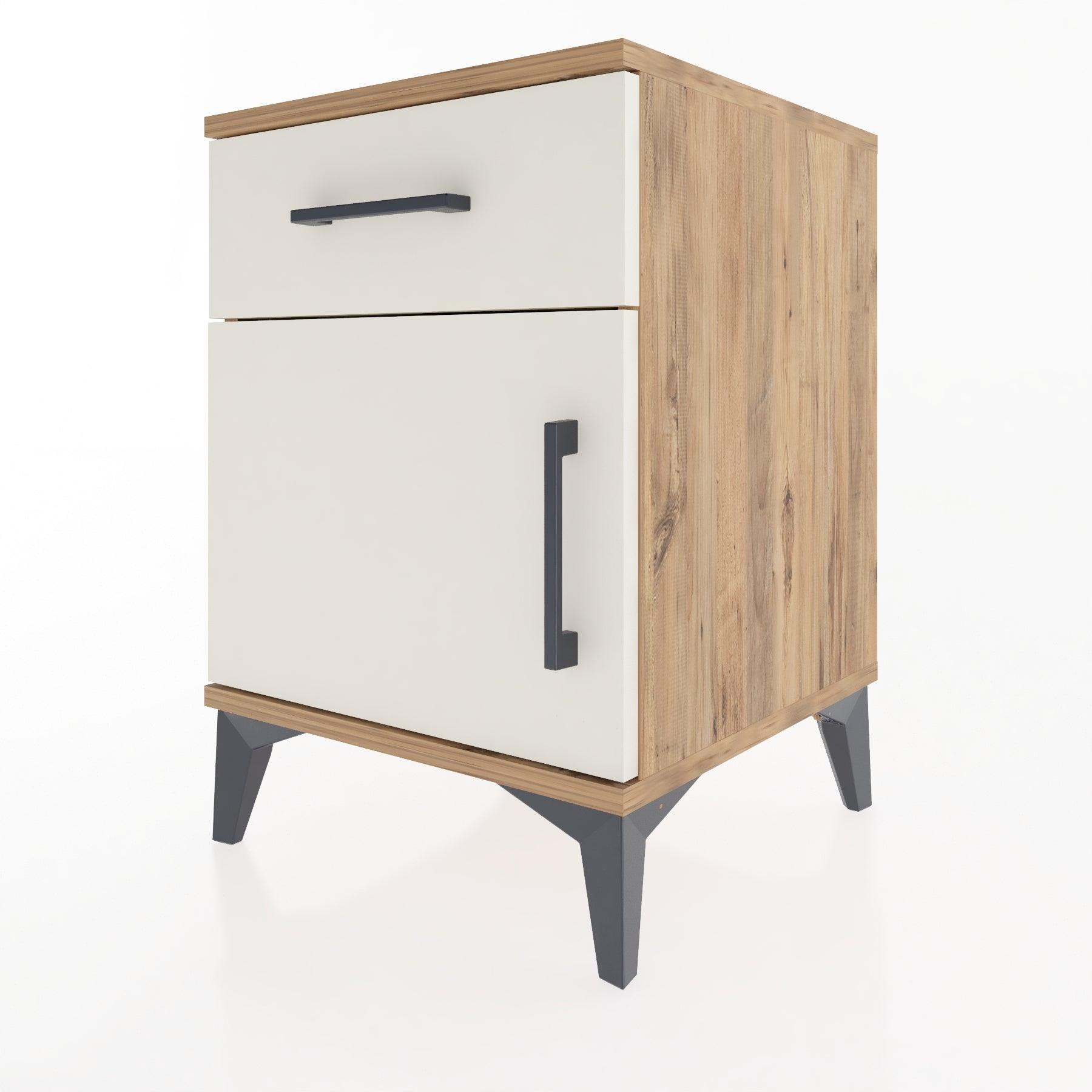 Woodntry Modular Nightstand Pine 44x44x52 cm with Cover and Drawer KC6-3