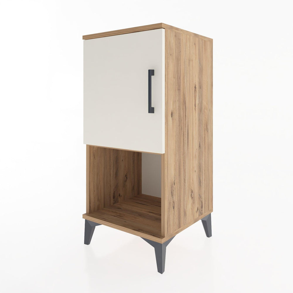 Woodntry Modüler Komodin Çam 44x44x84 cm Kapaklı ve Raflı KR28-3