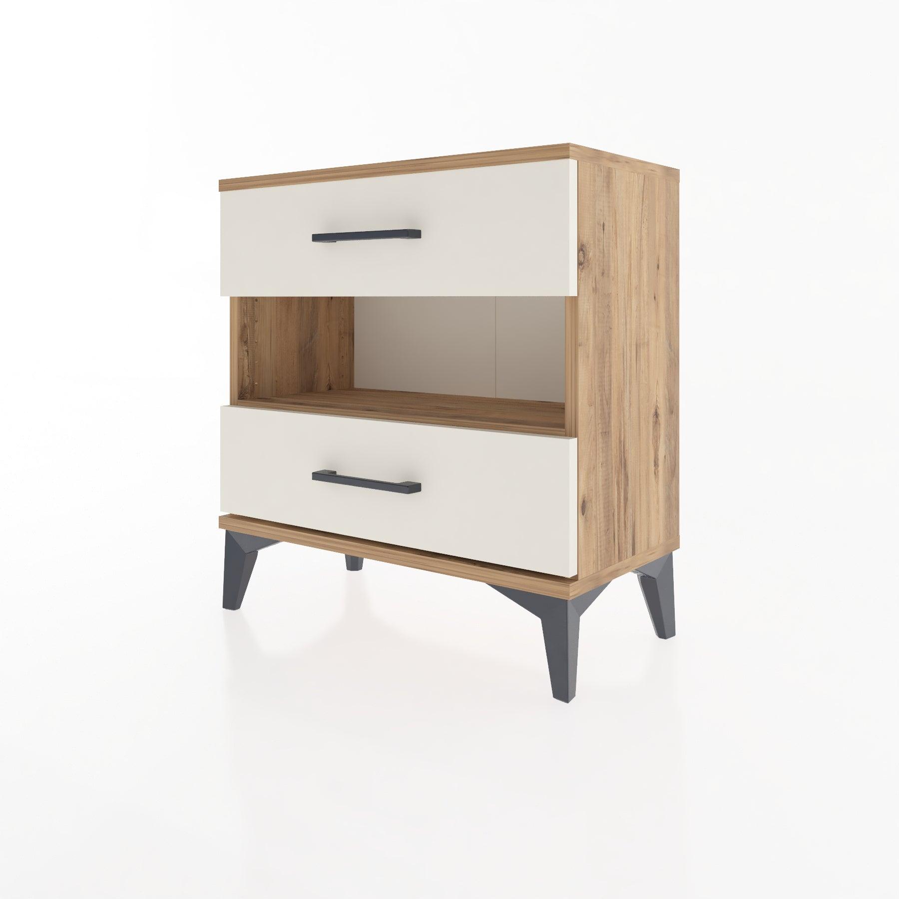 Woodntry Modular Nightstand Pine 60x30x52 cm with Drawers and Shelves CR6-3