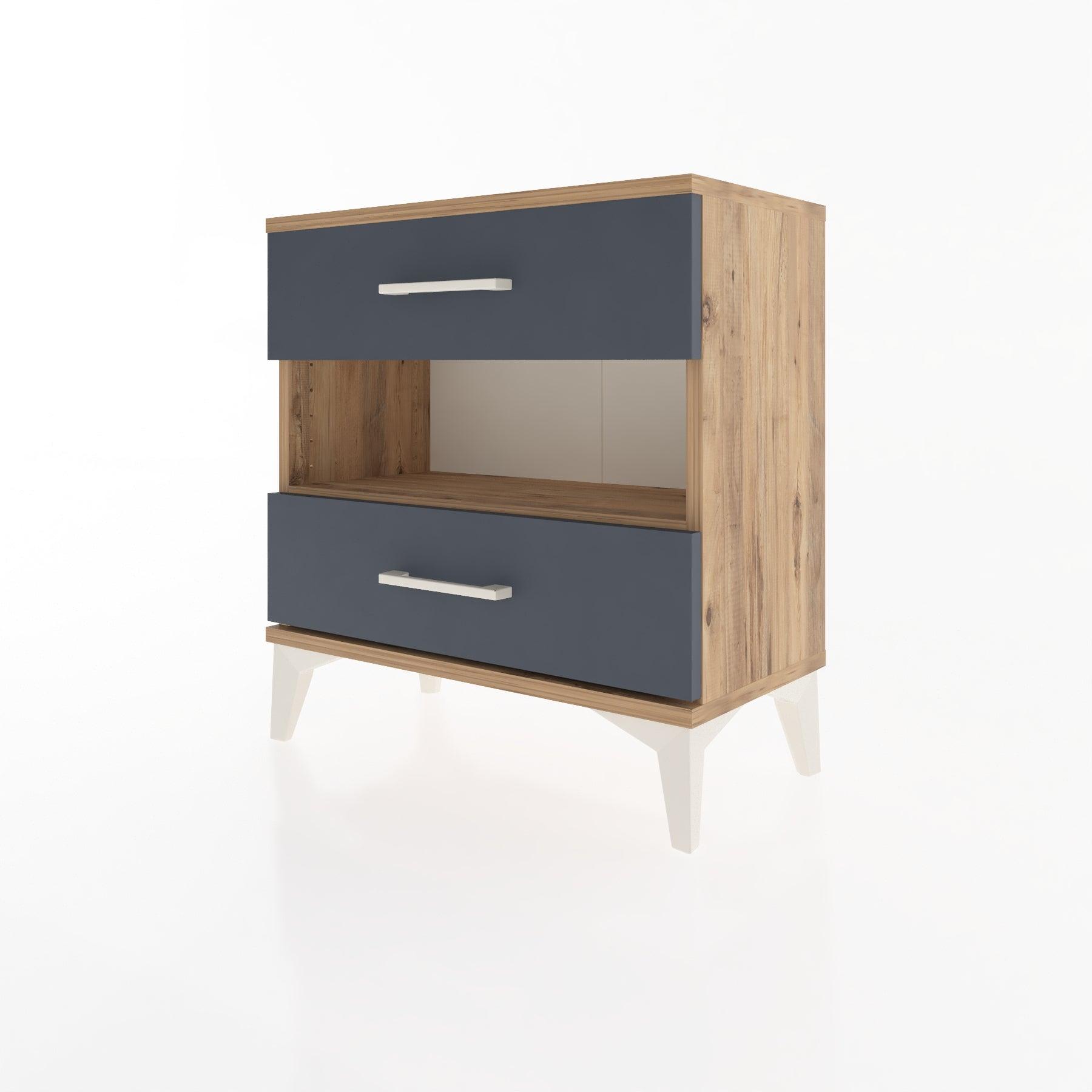 Woodntry Modular Nightstand Pine 60x30x52 cm with Drawers and Shelves CR6-3