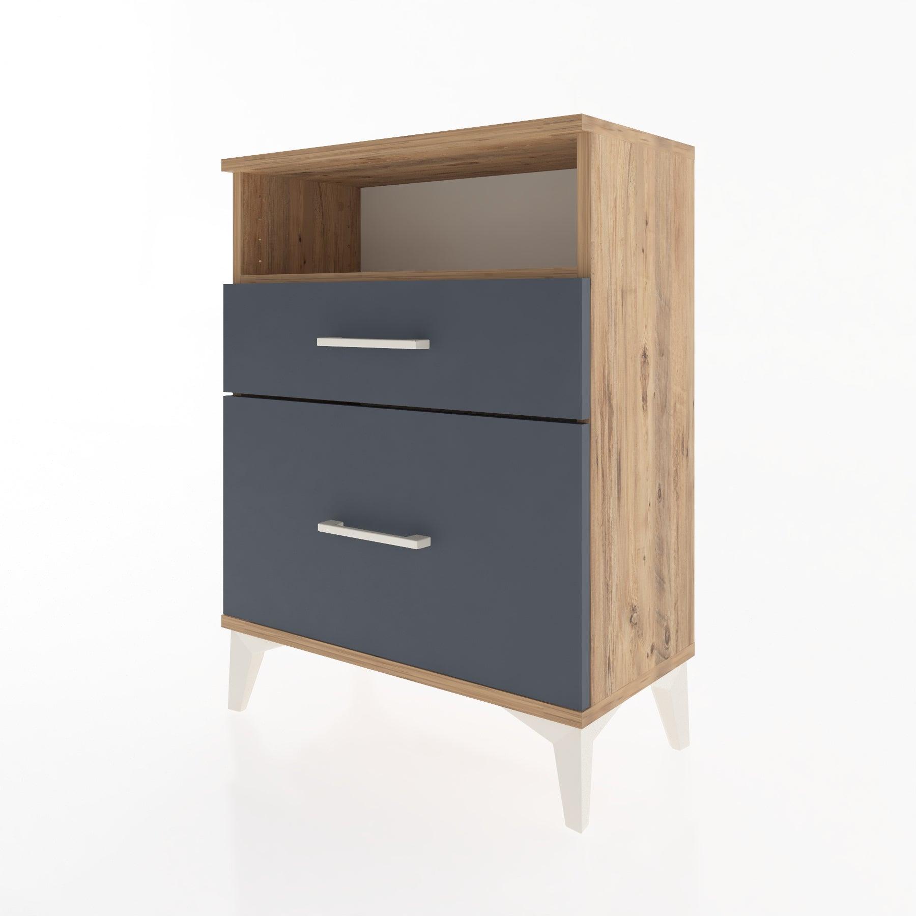 Woodntry Modular Nightstand Pine 60x30x68 cm with Drawers and Shelves CR6-3