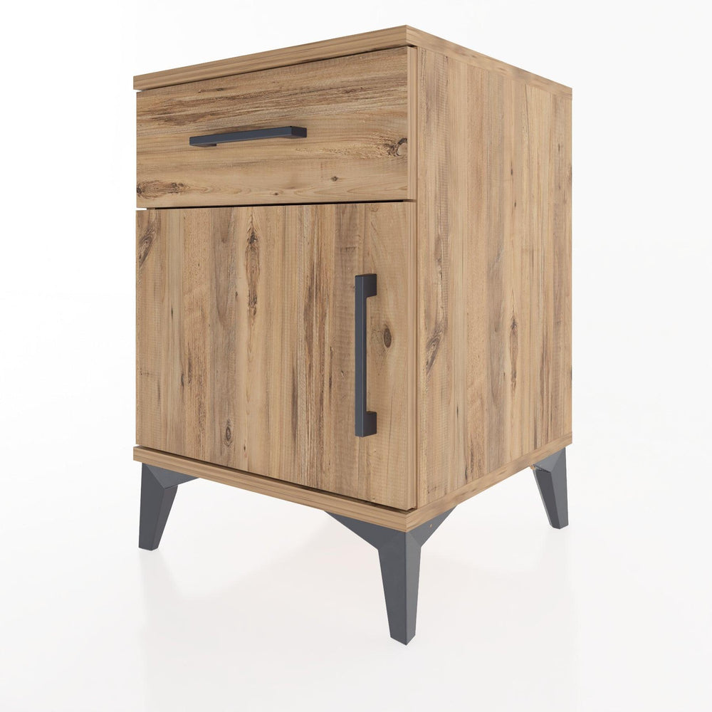 Woodntry Modular Nightstand Pine 44x44x52 cm with Cover and Drawer KC6-3