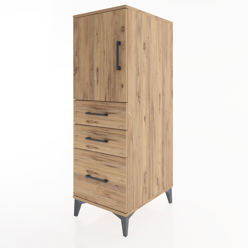 Woodntry Modular Cabinet Pine 44x30x122 cm with Doors and Drawers KC6-3