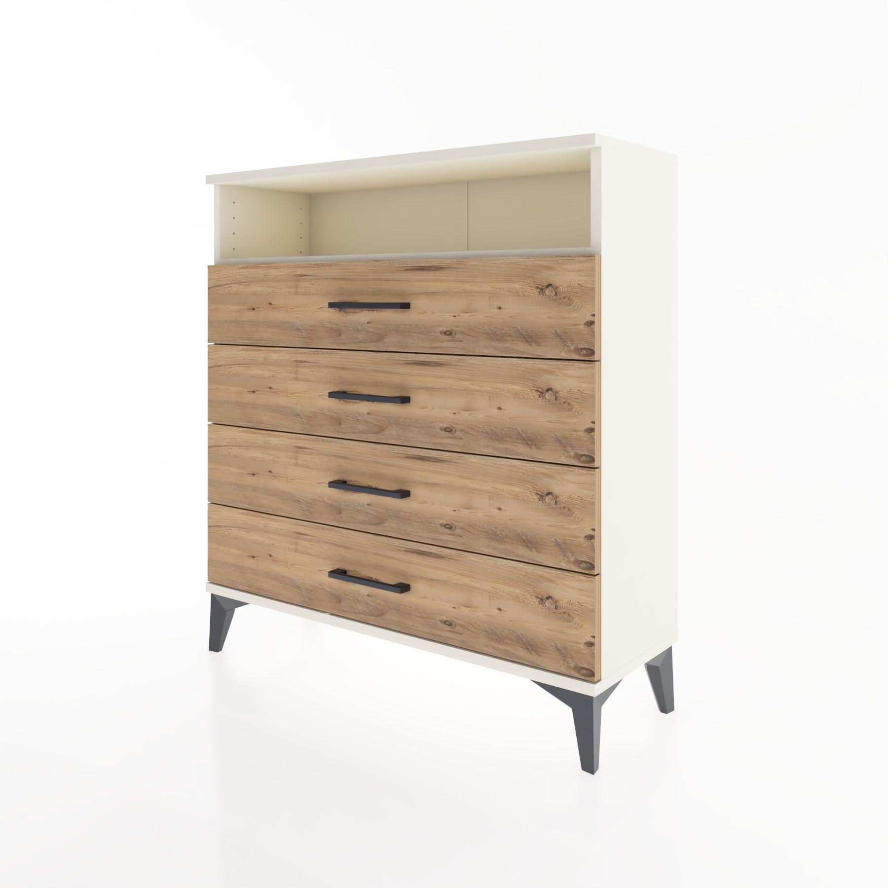Woodntry Modular Dresser Moonstone 88x30x84 cm with Drawers and Shelves CR7-1