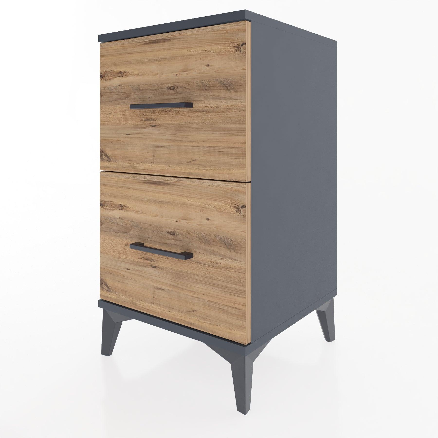 Woodntry Modular Nightstand Anthracite 44x44x68 cm Drawer C7-2