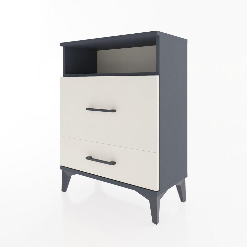 Woodntry Modular Nightstand Anthracite 60x30x68 cm with Drawer and Shelf CR7-2