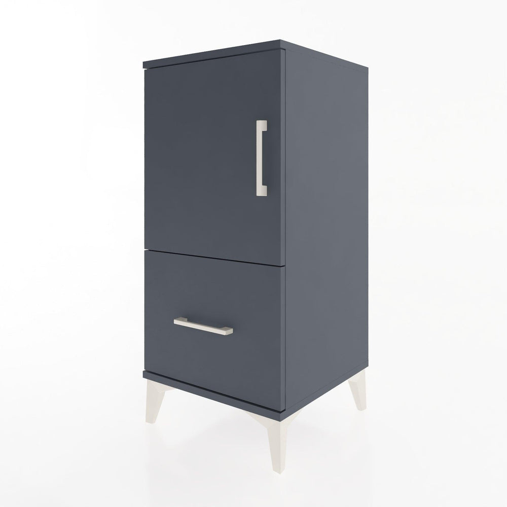 Woodntry Modular Nightstand Anthracite 44x44x84 cm with Cover and Drawer KC29-2