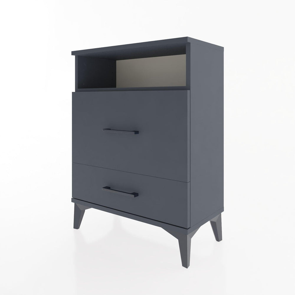 Woodntry Modular Nightstand Anthracite 60x30x68 cm with Drawer and Shelf CR7-2