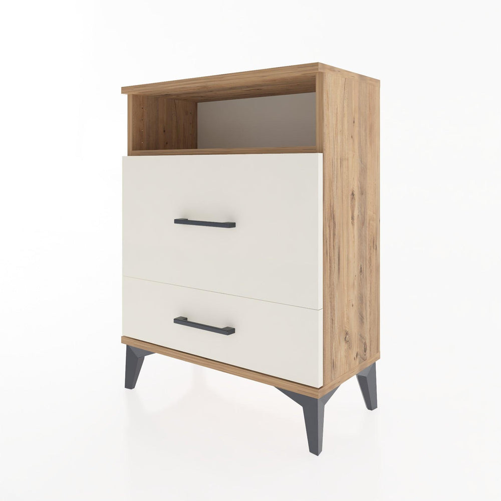 Woodntry Modular Nightstand Pine 60x30x68 cm with Drawers and Shelves CR7-3