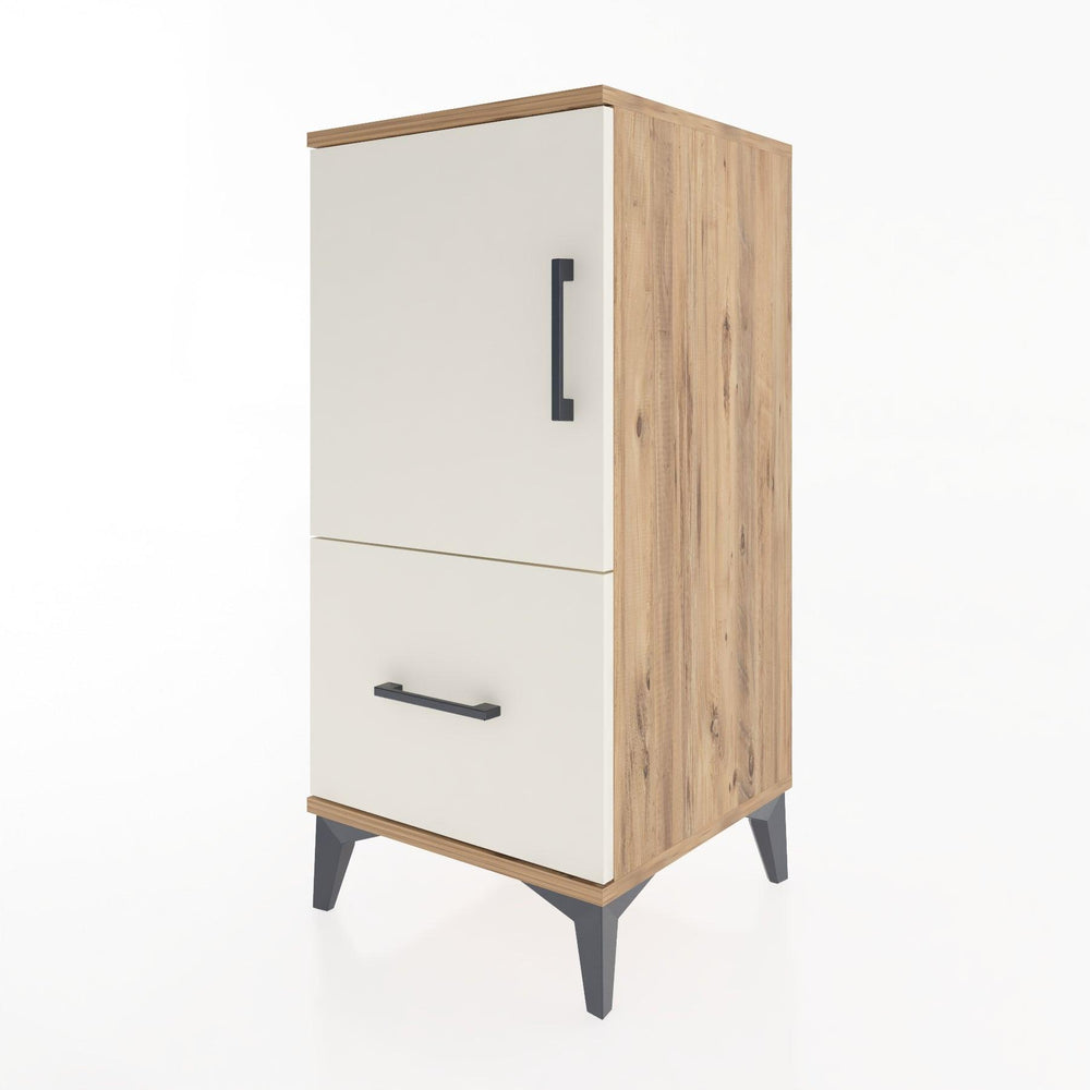 Woodntry Modular Nightstand Pine 44x44x84 cm with Cover and Drawer KC29-3