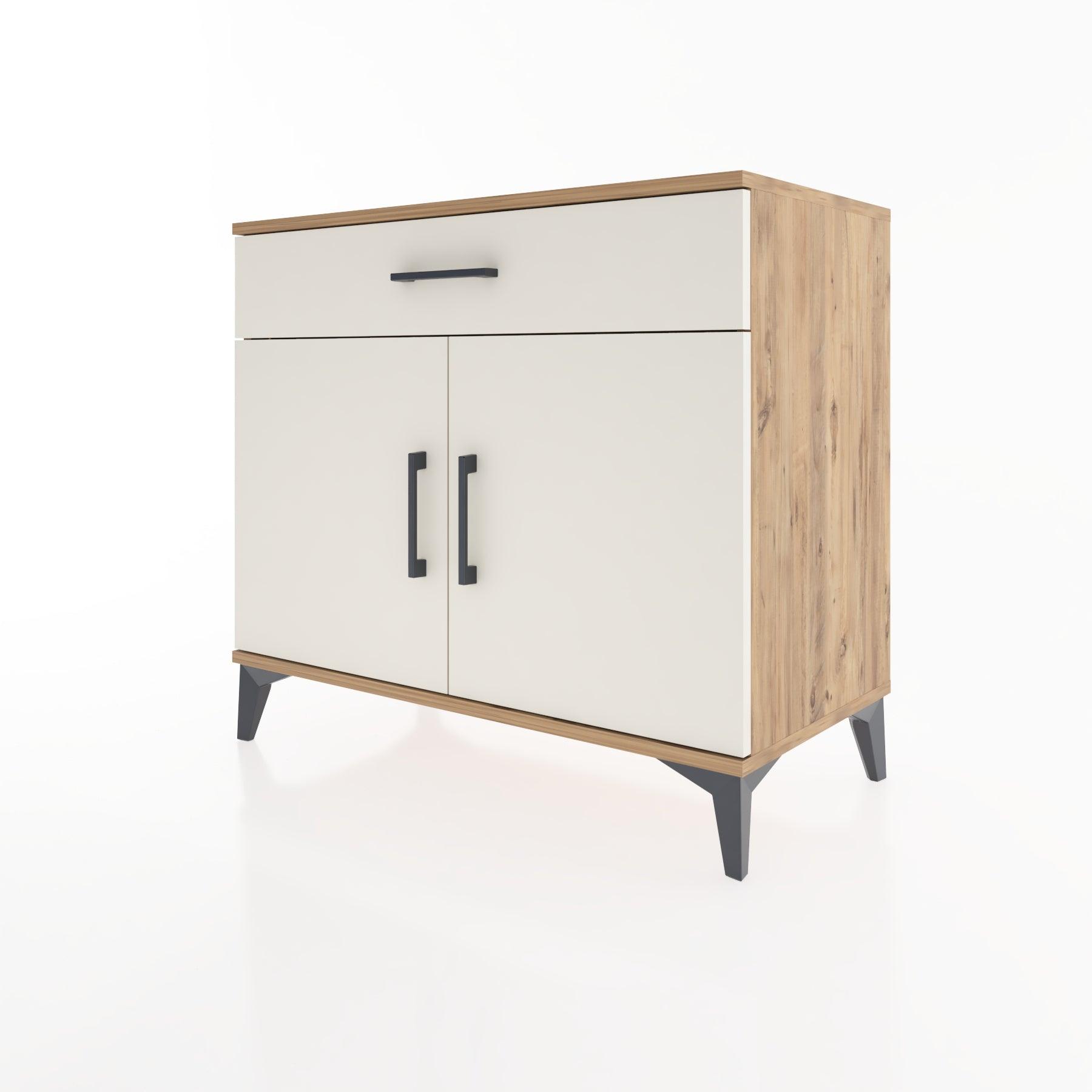 Woodntry Modüler Şifonyer Çam 88x44x68 cm Kapaklı ve Çekmeceli KC7-3