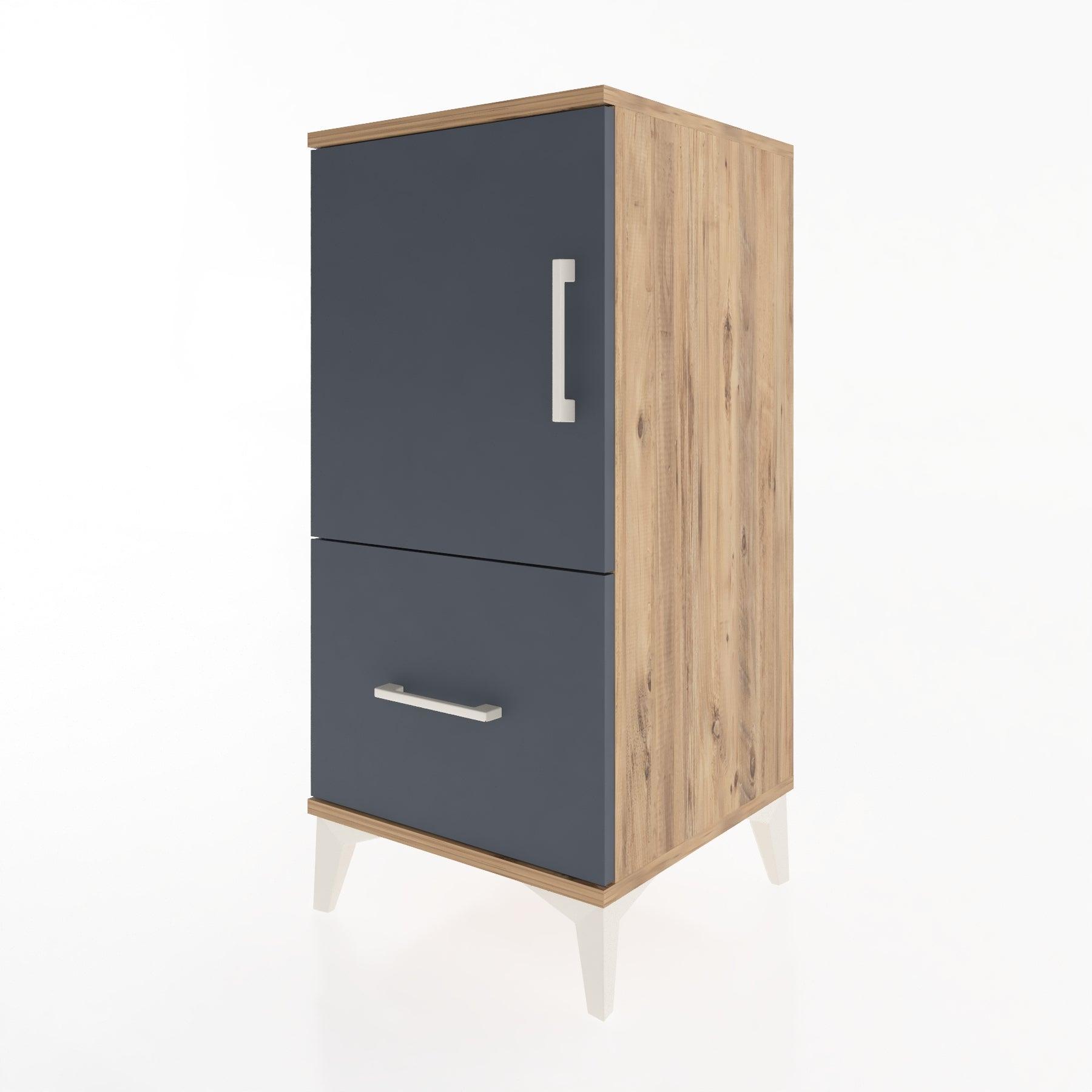 Woodntry Modular Nightstand Pine 44x44x84 cm with Cover and Drawer KC29-3