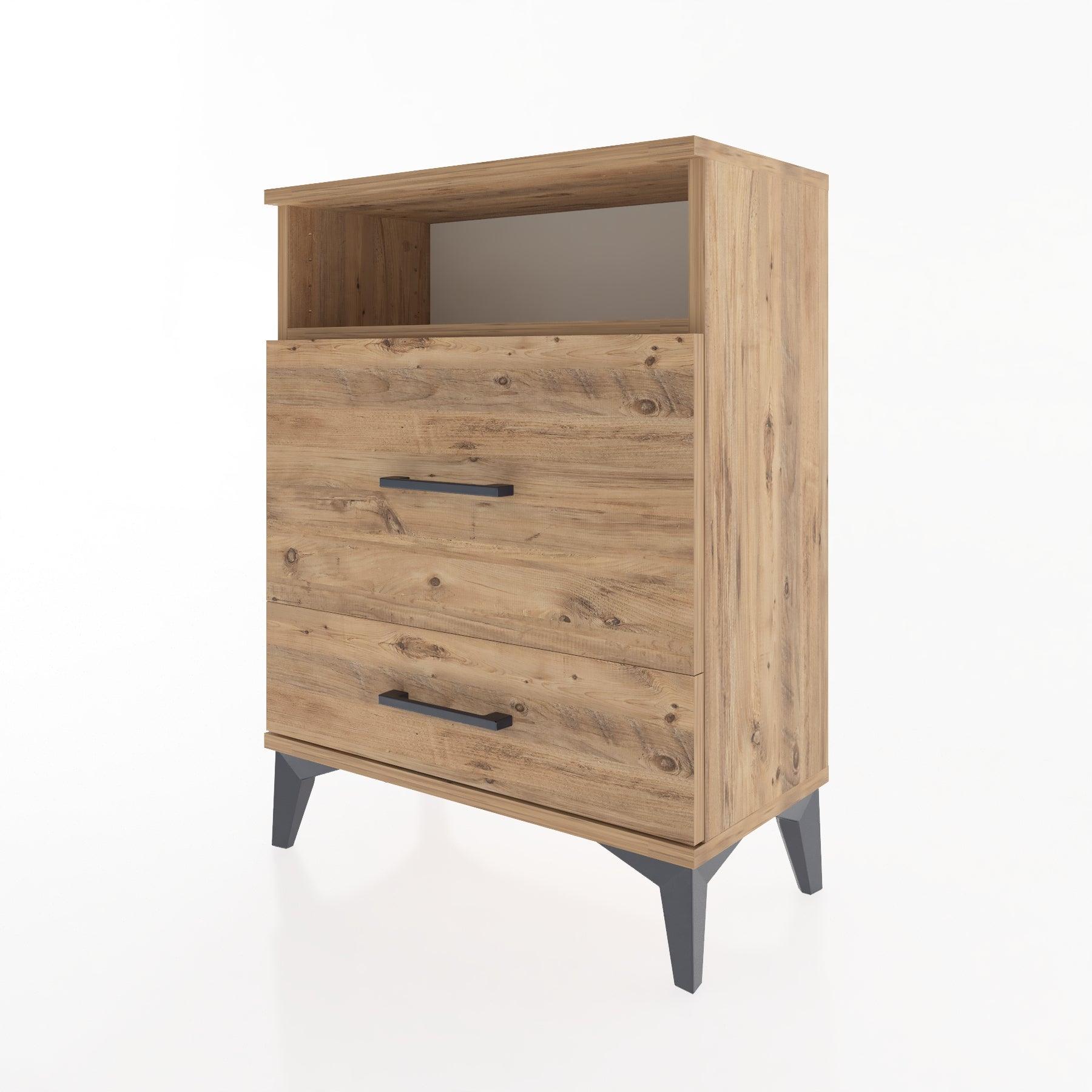 Woodntry Modular Nightstand Pine 60x30x68 cm with Drawers and Shelves CR7-3