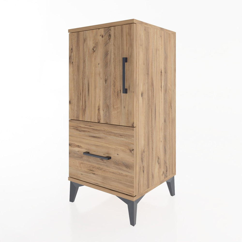 Woodntry Modular Nightstand Pine 44x44x84 cm with Cover and Drawer KC29-3