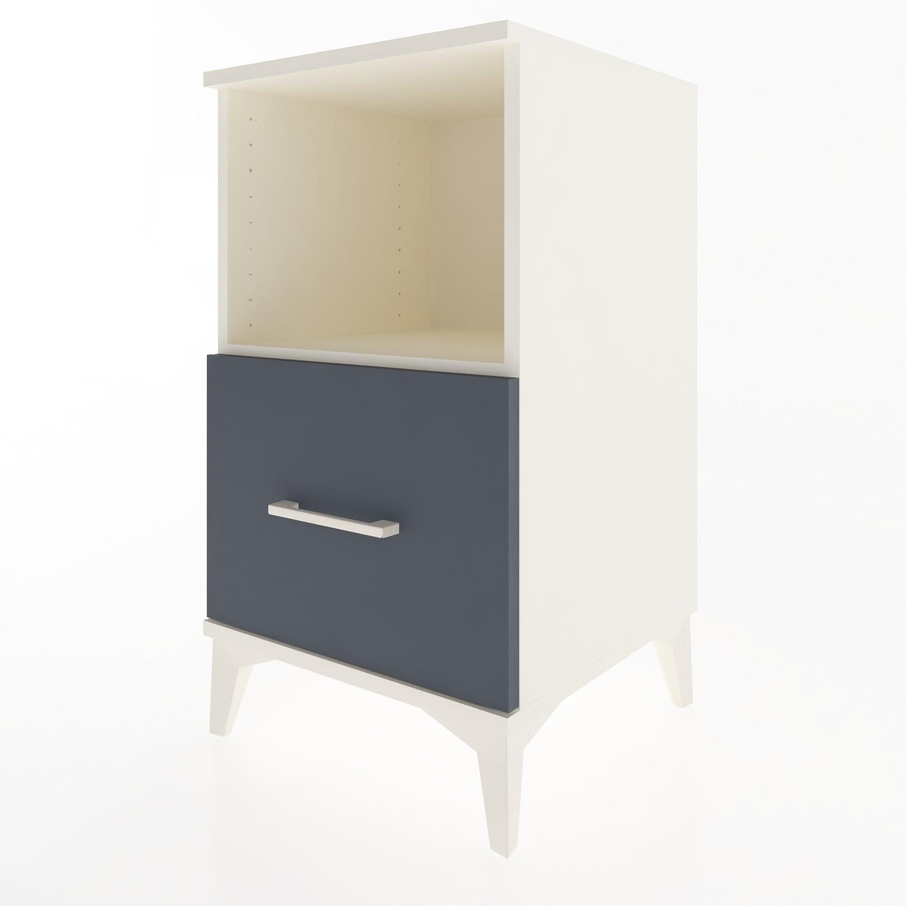 Woodntry Modular Nightstand Moonstone 44x44x68 cm with Drawer and Shelf CR8-1