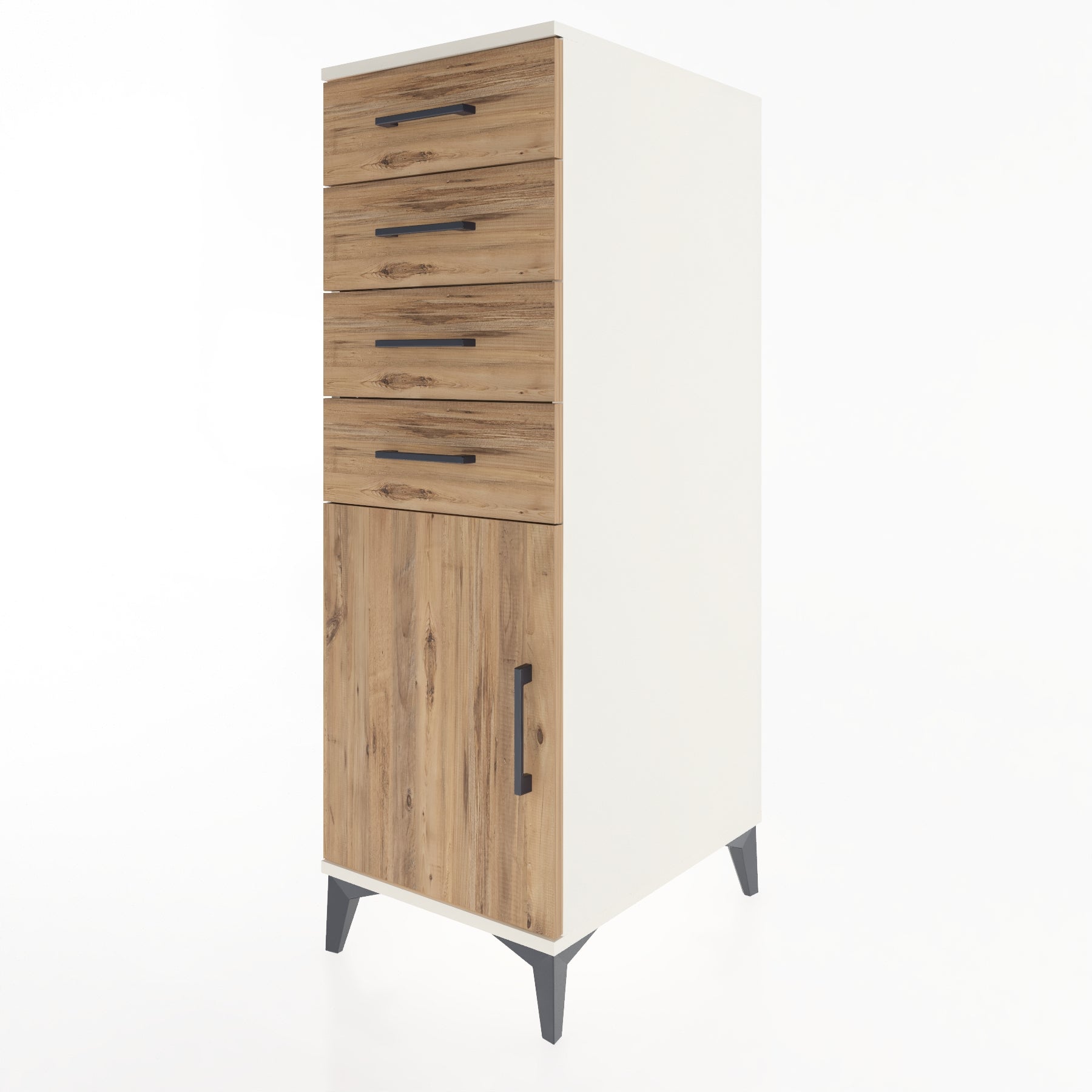 Woodntry Modular Cabinet Anthracite 44x59x122 cm with Doors and Drawers KC58-2