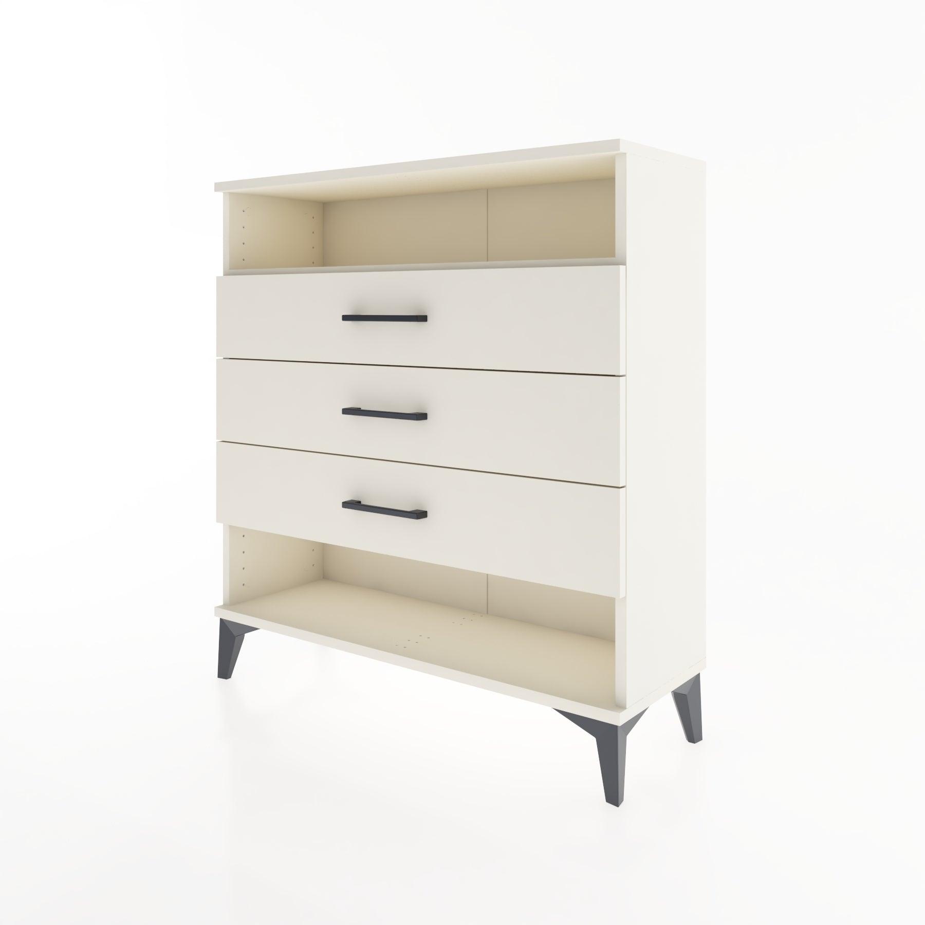 Woodntry Modular Dresser Moonstone 88x30x84 cm with Drawers and Shelves CR8-1