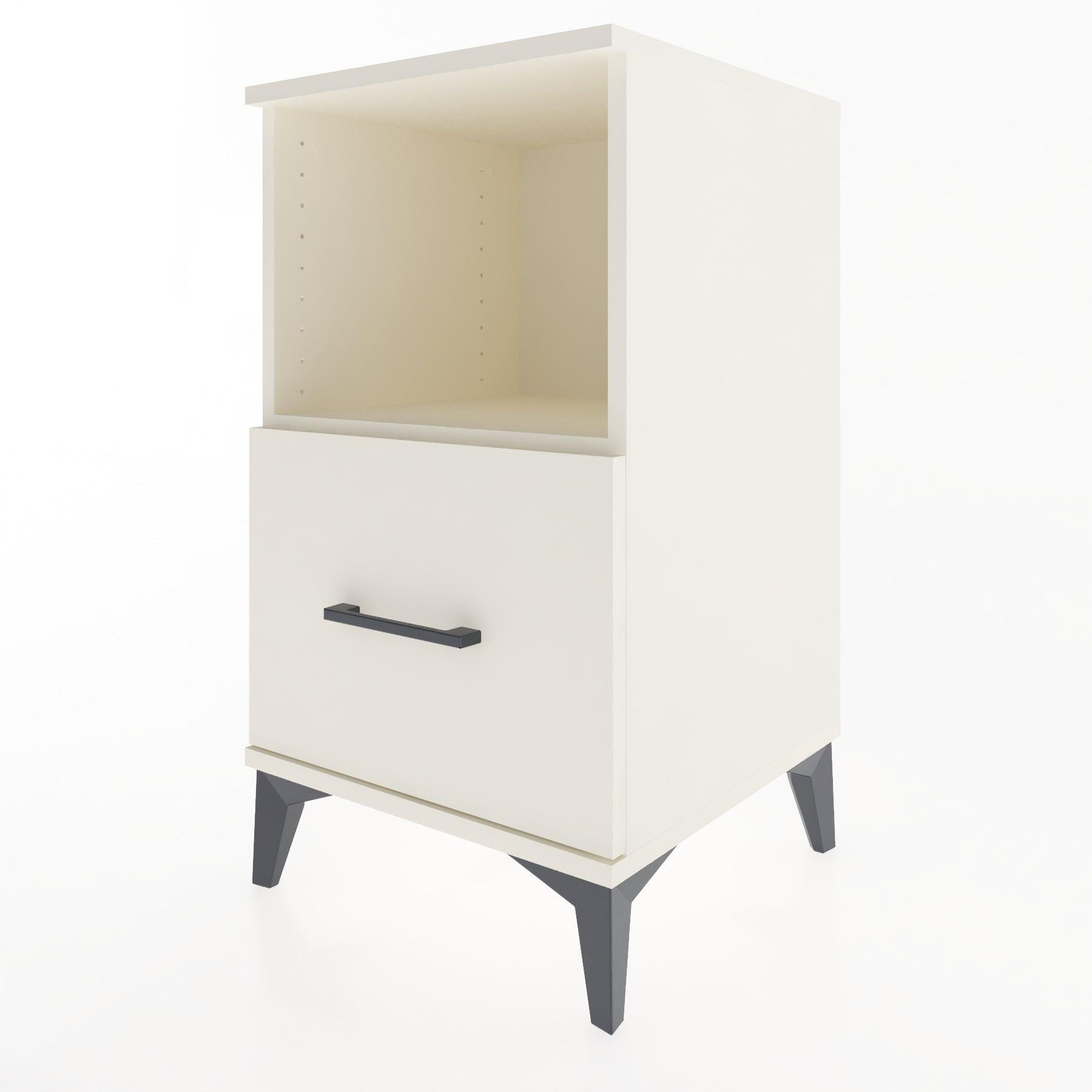 Woodntry Modular Nightstand Moonstone 44x44x68 cm with Drawer and Shelf CR8-1