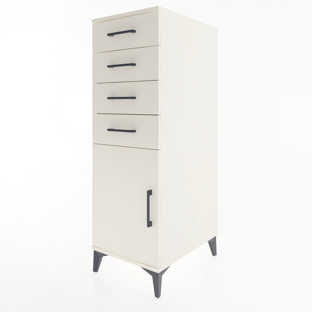 Woodntry Modüler Dolap Antrasit 44x59x122 cm Kapaklı ve Çekmeceli KC58-2