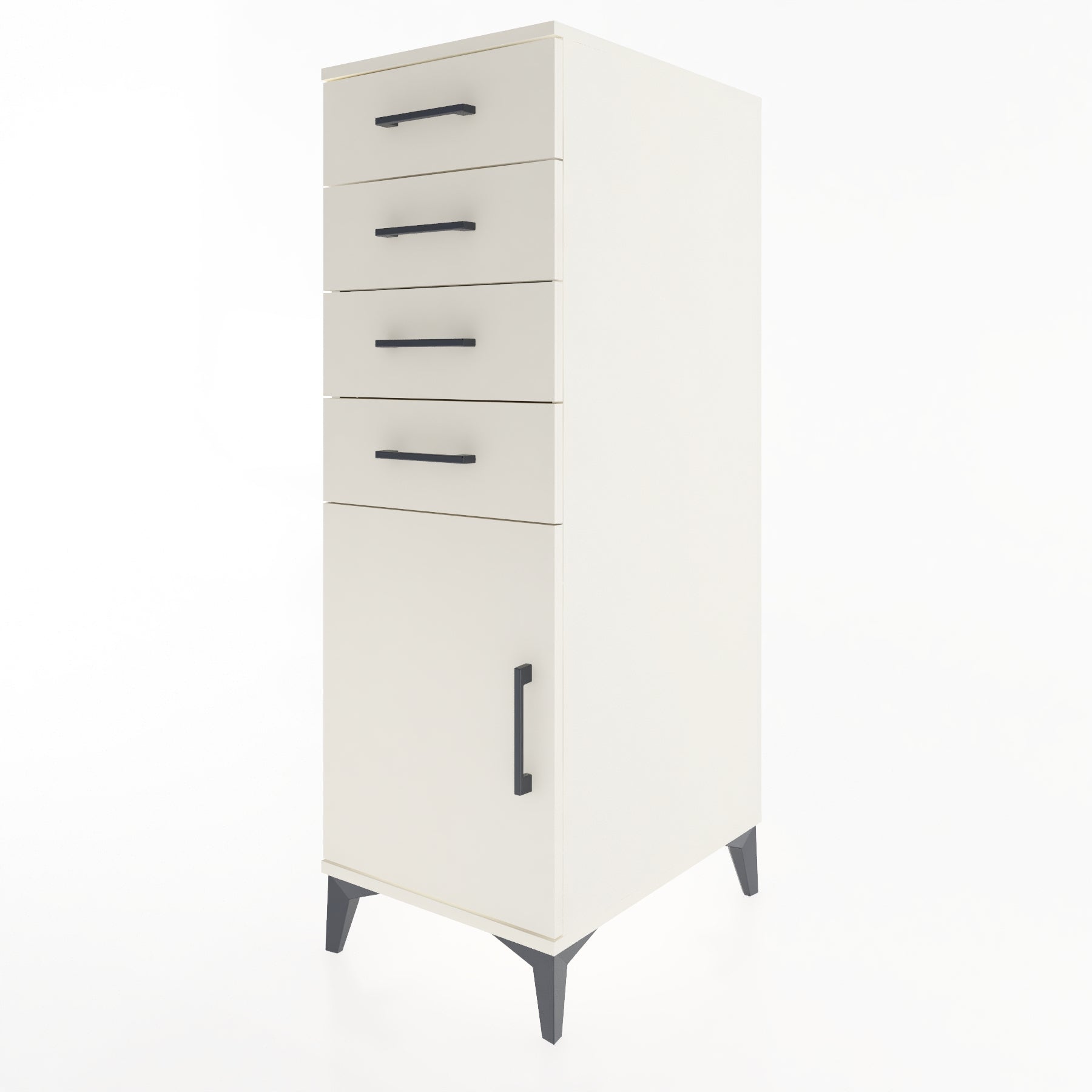 Woodntry Modular Cabinet Anthracite 44x59x122 cm with Doors and Drawers KC58-2