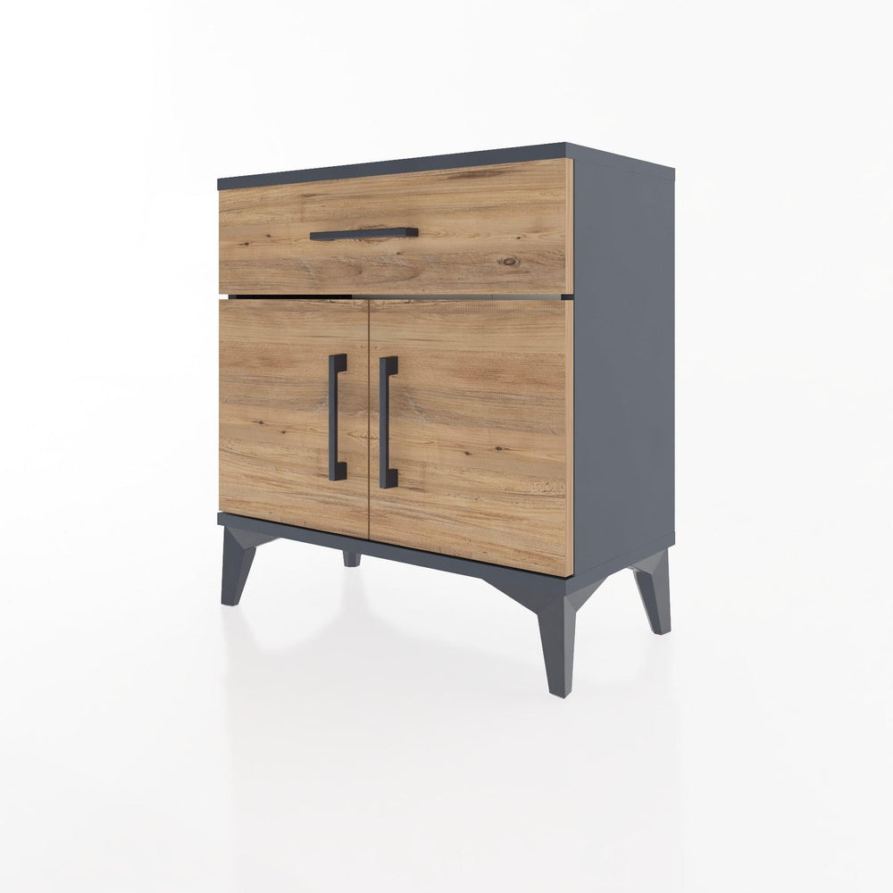 Woodntry Modular Nightstand Anthracite 60x30x52 cm with Cover and Drawer KC8-2