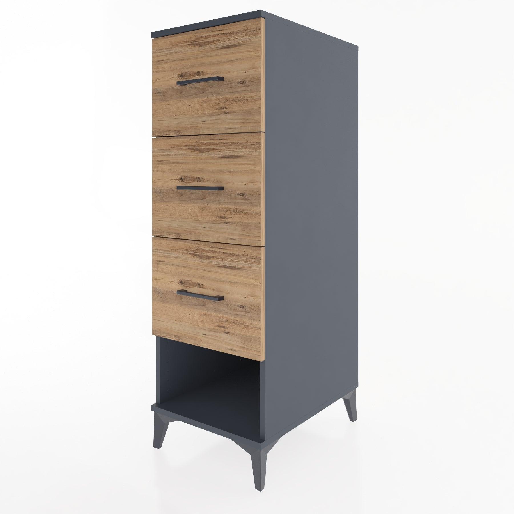 Woodntry Modular Cabinet Anthracite 44x30x122 cm with Drawers and Shelves CR108-2